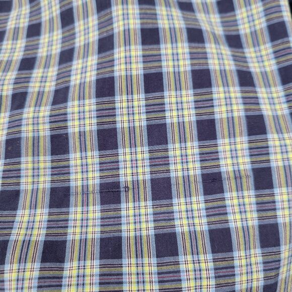 Robert Graham Tailored Fit Cotton Blue Plaid Men's Size Large Button Up Shirt - Picture 9 of 13